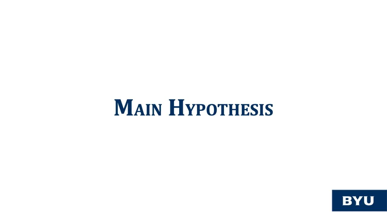 Slide 15: Main hypothesis