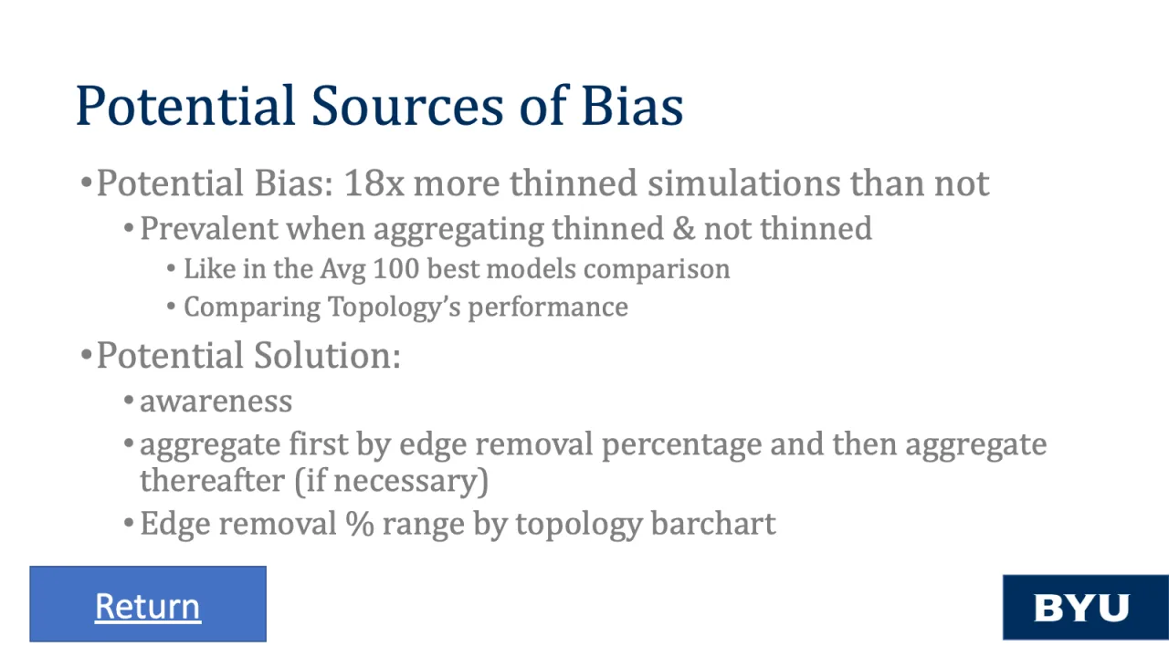 Slide 46: Potential sources of bias: more thinned simulations than unthinned